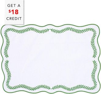 Vietri Vietri Set Of 4 Tessuti Rectangular Placemats With Sage Green Ivy With $18 Credit