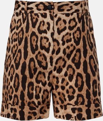 Dolce & Gabbana Bermuda in cotone con stampa leopardata