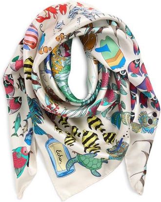 Echo Lost at Sea Silk Scarf in White Multi at Nordstrom