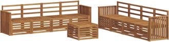 vidaXL Conjunto De Sof&aacute;s De Exterior 9 Uds. Natural Vidaxl