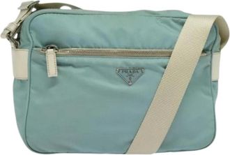 Prada Pre-owned Cross Body Bags, female, Blue, Size: ONE SIZE Pre-owned Nylon Cross Body Bag