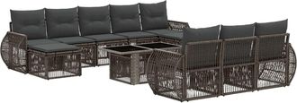 vidaXL Conjunto De Sof&aacute;s De Jard&iacute;n 11 Uds. Gris Y Gris Oscuro Vidaxl