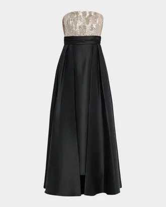 Shoshanna Tilly Sequined Strapless Gown
