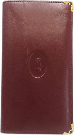 Cartier Bordeaux Leather Long Wallet (Bi-Fold) (Pre-Owned)