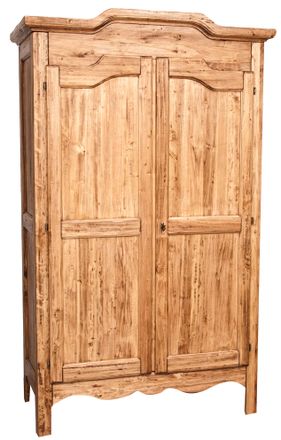 Biscottini International Armario De Estilo Country De Madera Maciza Acabado Con Efecto Natural 127x59x204 Cm