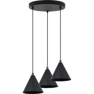 OEM L&aacute;mpara Colgante Soho Negra 3 Platos 14cm E14