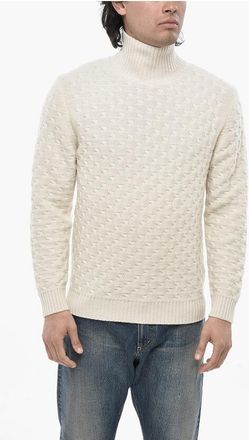 Paolo Pecora Virgin Wool Turtleneck Sweater with Ribbed Edges size M