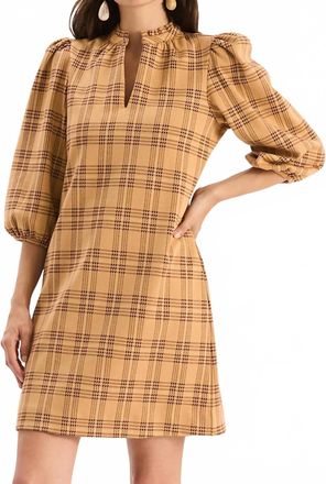 Tyler B&ouml;e Sherri Knit Dress In Golden Tawny Wheat Plaid