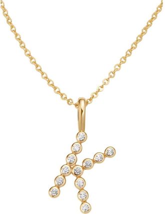 Made by Mary CZ Poppy Initial Necklace in Gold Vermeil Initial K at Nordstrom