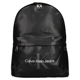 Calvin Klein Tassen, unisex, Zwart, ONE Size, Leer, Monogram Soft Campus Rugzak