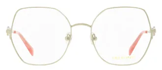 Emilio Pucci EP5204 Oversized Octagonal Metal Eyeglasses - Silver