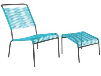 Schubiger M&ouml;bel Spaghetti-Lounger-Hochlehner + Hocker S&auml;ntis