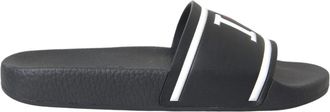 Dolce & Gabbana Zwarte leren I Love D&G Slide Sandalen - Dames - Sandalen - Zwart - 36 EU - Leer - Schoenen