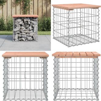 vidaXL Panca da Giardino Design Gabbione 43x44x42 cm Massello Douglas - Seduta da esterno - Panca in legno