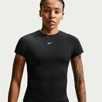 Nike Womens Nike Pro Dri-FIT Short-Sleeve Top in Black | FV7842-010