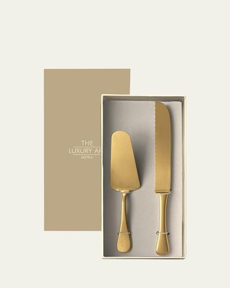 Mepra Brescia 2-Piece Cake Set, Ice Gold