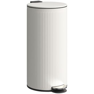 OEM Cubo De Basura Cocina 30l Con Pedal Tapa De Cierre Suave Y Cubo Extra&iacute;ble Para Dormitorio Oficina Estudio Sal&oacute;n Crema