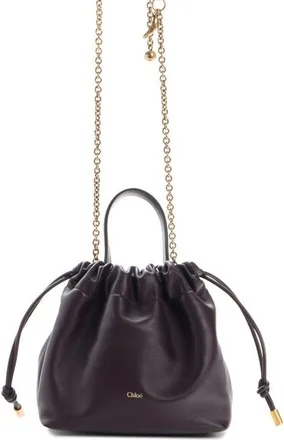 Chlo&eacute; Mini Icons Leather Shoulder Bag in Perfect Plum at Nordstrom
