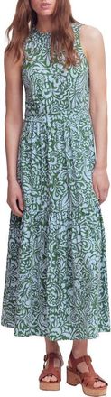 Boden Camalie Tiered Jersey Maxi Dress in Courtyard, Elaborate Gardenia at Nordstrom, Size 14