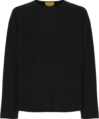 Guest In Residence Black Soft Hemless Edges Cashmere Sweater