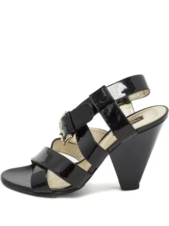 Dolce & Gabbana 110mm patent leather sandals - women - Leather/Patent Leather/Leather/Rubber - 38.5 - Black
