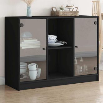 vidaXL Credenza Nero 102x37x75,5 cm in Legno Multistrato - Vidaxl