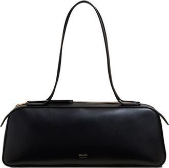 Khaite Elongated Leather Shoulder Bag With Gold-Tone Zip Closure