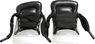 Dolce & Gabbana Gray Leather Low Top Lace Up Sneakers Mens Shoes (Pre-Owned)