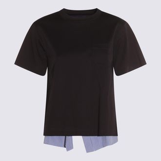 sacai T-Shirts And Polos Navy/Blue Stripe-Donna