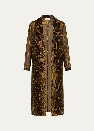 Diane Von F&uuml;rstenberg Vesper Snakeskin-Print Georgette Duster