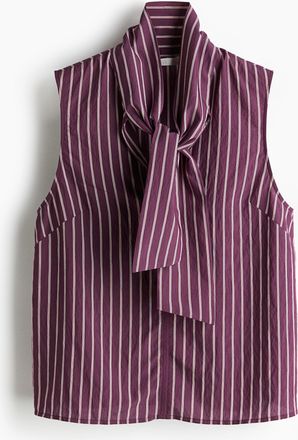 H&M Bluse mit Bindebändern - Purple