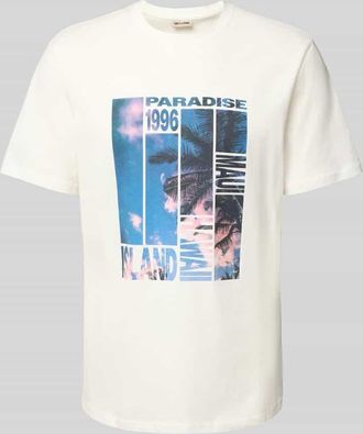 Only & Sons Regular Fit T-Shirt mit Motiv-Print in Weiss, Größe XXL