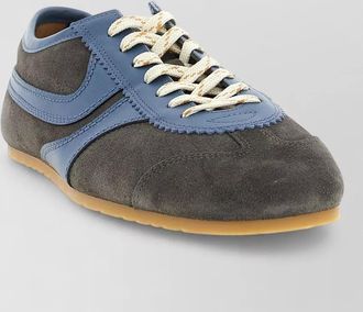 Dries Van Noten suede low top sneakers contrast panels