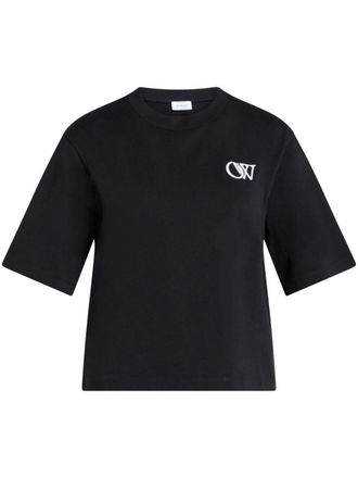 Off-white T-shirt Off Stamp crop - Nero