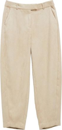 Comma Barrel Broeken - Dames - Vrijetijds broeken - Beige - L - Katoen - Broeken
