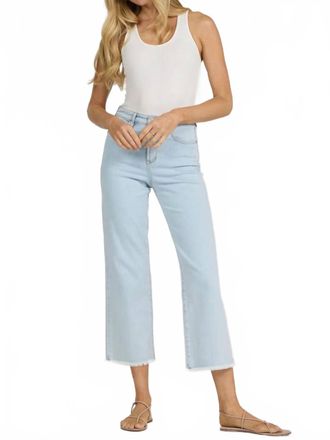 Dear John Denim Holly High Rise Raw Hem Cropped Jeans In Bubble Bath