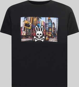 Psycho Bunny Kids Zeke Graphic Tee 001 BLACK / M/10-12