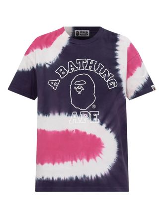 A Bathing Ape tie-dye logo T-shirt - women - Cotton - S - Blue