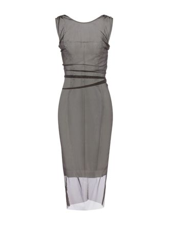Maison Margiela Grey Stretch Tulle Viscose Taffeta Midi Dress