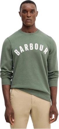 Barbour Hoodies & sweatvesten, Heren, Groen, S, Katoen, Prep Logo Crewneck Sweatshirt