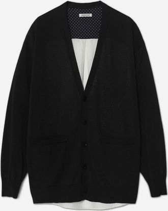 Undercover Men s Shirt Trim Knit Cardigan Black