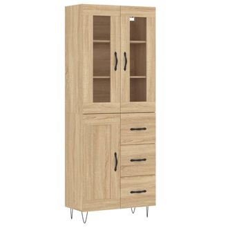 vidaXL Vidaxl - Aparador Alto Madera Contrachapada Color Roble 69,5x34x180 Cm