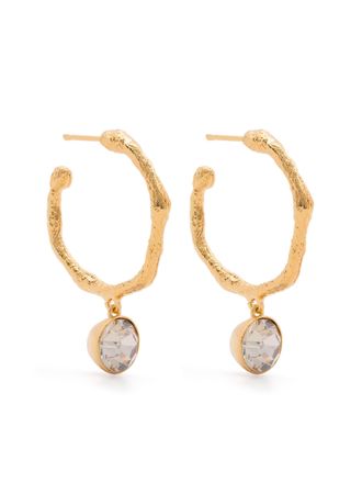 Forte_Forte Hoop Earrings With Strass Pendant 12974myjewel