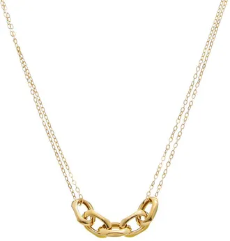 Italian Gold, Inc 10K Fancy 5-Link Forzatina Double Strand Necklace