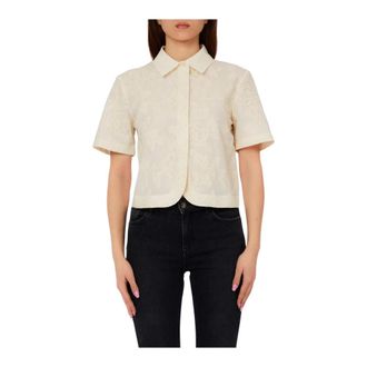 Liu Jo Shirt With Flower Embroidery - female - Liu Jo - Shirts - Beige - M - Blouses & Shirts