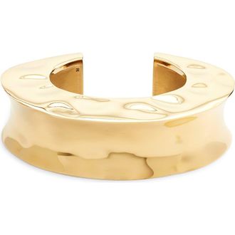 Saint Laurent Hammered Organic Wavy Cuff Bracelet in Brass Gold at Nordstrom, Size Medium