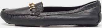 Carolina Herrera Black Leather Chch Logo Loafers