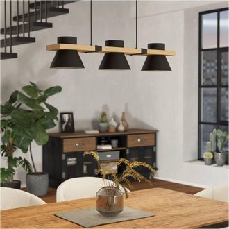 Loops Stylish Black & Brown Triple Pendant Ceiling Light for Indoor Space