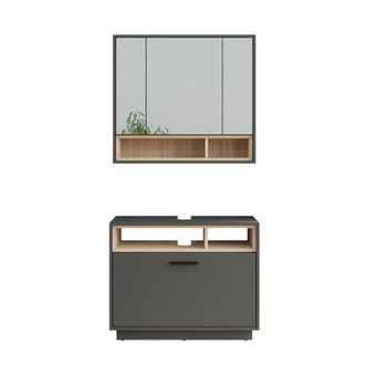 Vicco Conjunto De Muebles De Ba&ntilde;o Beatrice, Antracita/sonoma, Conjunto 1