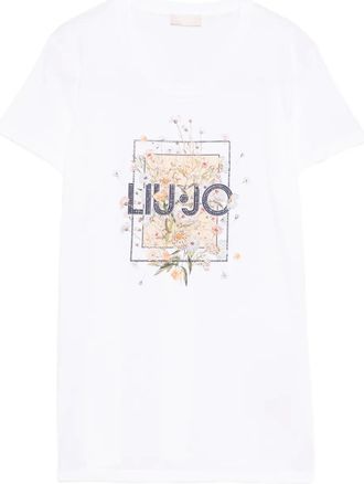 Liu Jo floral-print T-shirt - women - Cotton - L - White